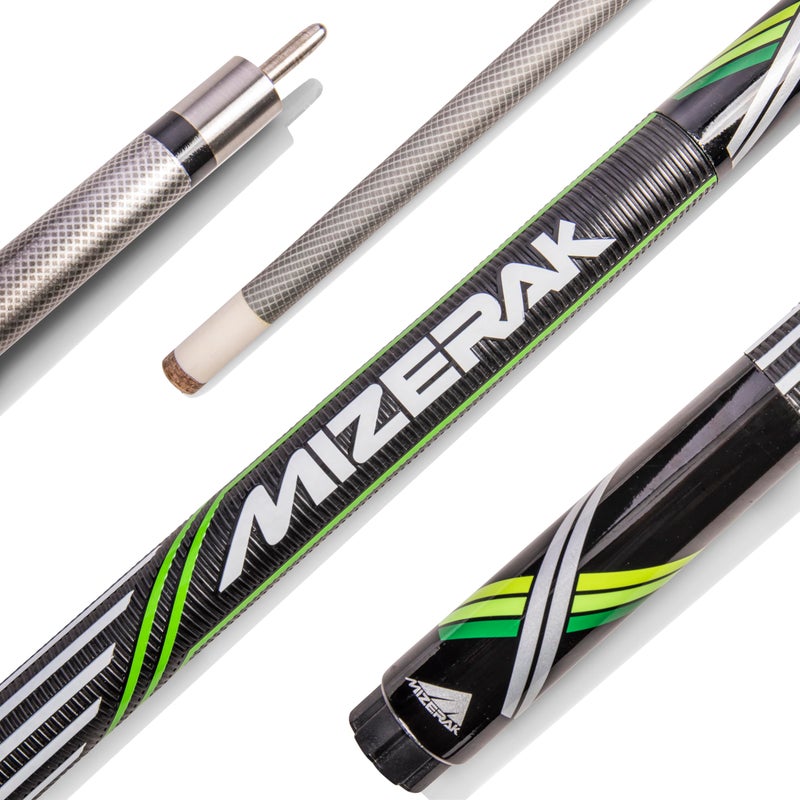 Mizerak Premium Carbon Sport Grip Cue, 58", Green